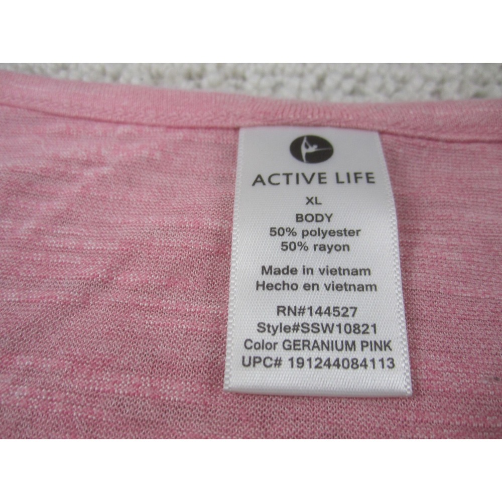 Active Life Shirt Womens XL Pink Cutout Shoulder Short Sleeve SSW10821 Athletic - Picture 4 of 9